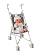 Babydukke 40 cm med ekstra vekt og strikket pyjamas forfra