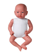 Babydukke 40 cm med ekstra vekt og strikket pyjamas montert i lekestilling