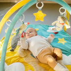 Babygym med 3D-aktivitetsteppe Bär Bruno med bjelle og raslepapir