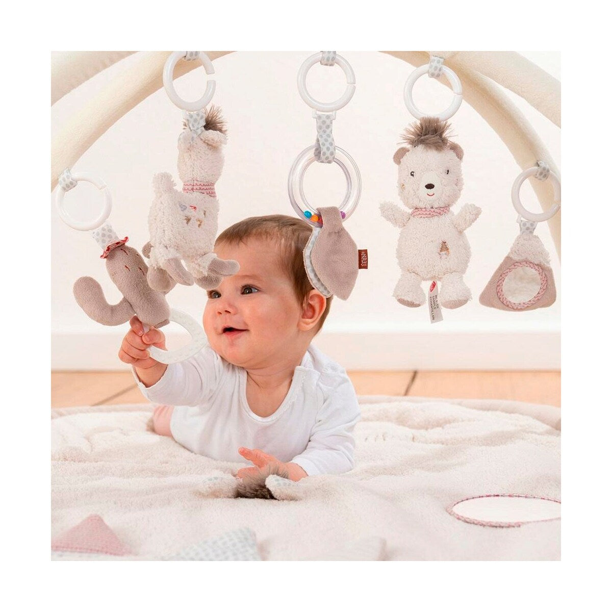 Babygym med 3D-aktivitetsteppe Peru 80x105 cm med leker