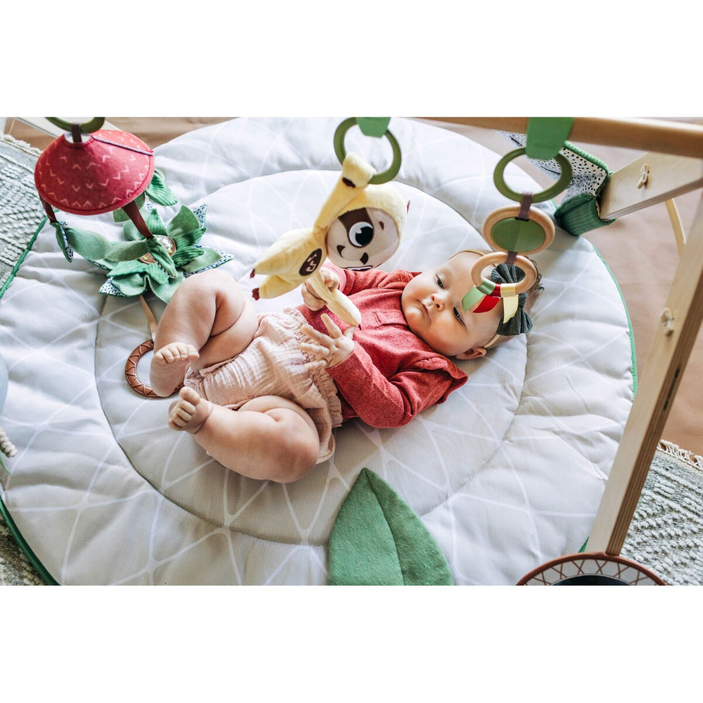 Babygym Boho Chic Luxe Gymini med trebue med knitrende blader
