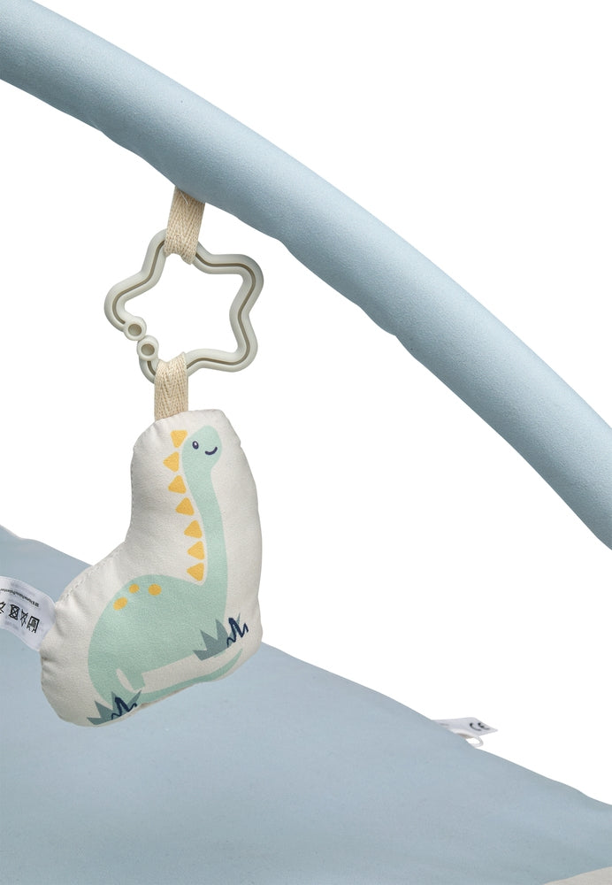 Babygym med lekematte Dino Rexi 80x80 cm nærbilde av materiale
