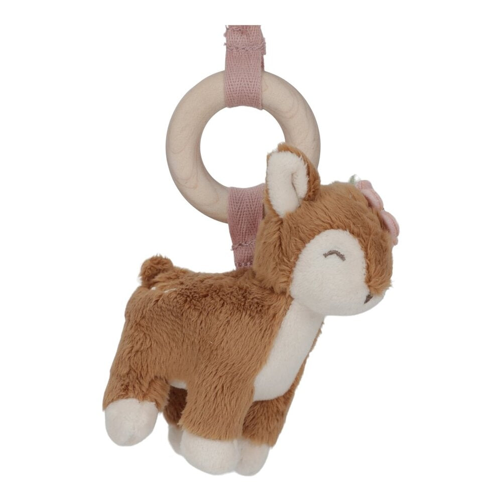 Babygym Fairy Garden i tre med aktivitetsleker rosa montert