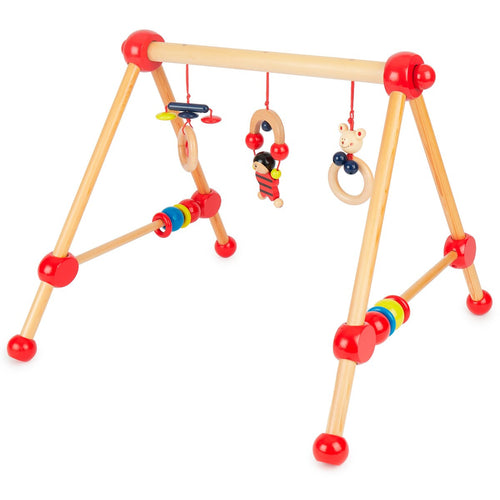 Babygym i tre fra fødsel 54x54x48 cm Bieco forfra