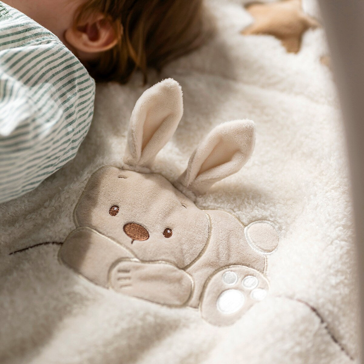 Babygym med krablematte TEDDY Ø 90 cm med knitre-element
