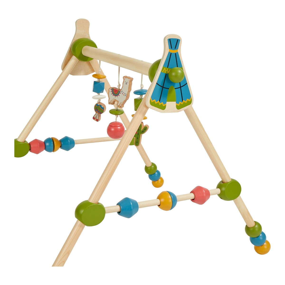 Babygym lama i tre, høydejusterbar bakside