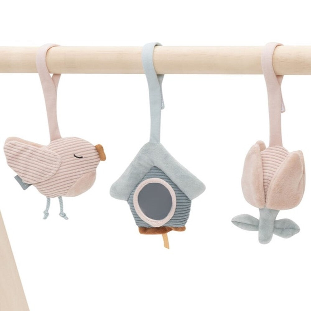 Babygym-leker Lovely Birds med borrelås forfra