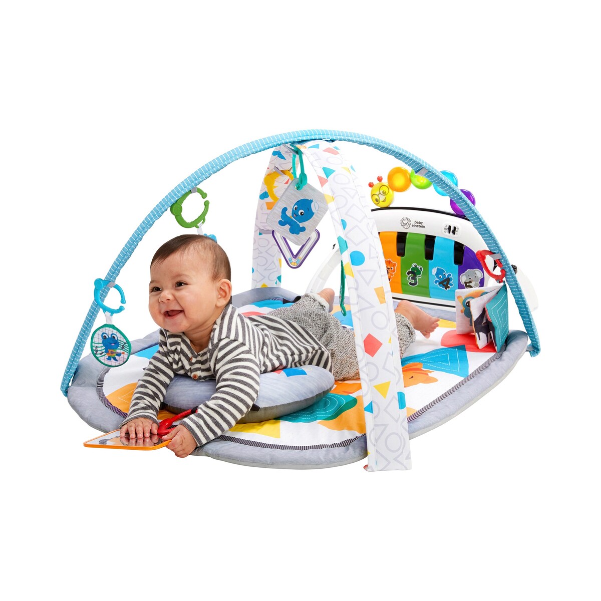 Babygym med aktivitetsteppe 4-i-1 Kickin' Tunes montert i lekestilling