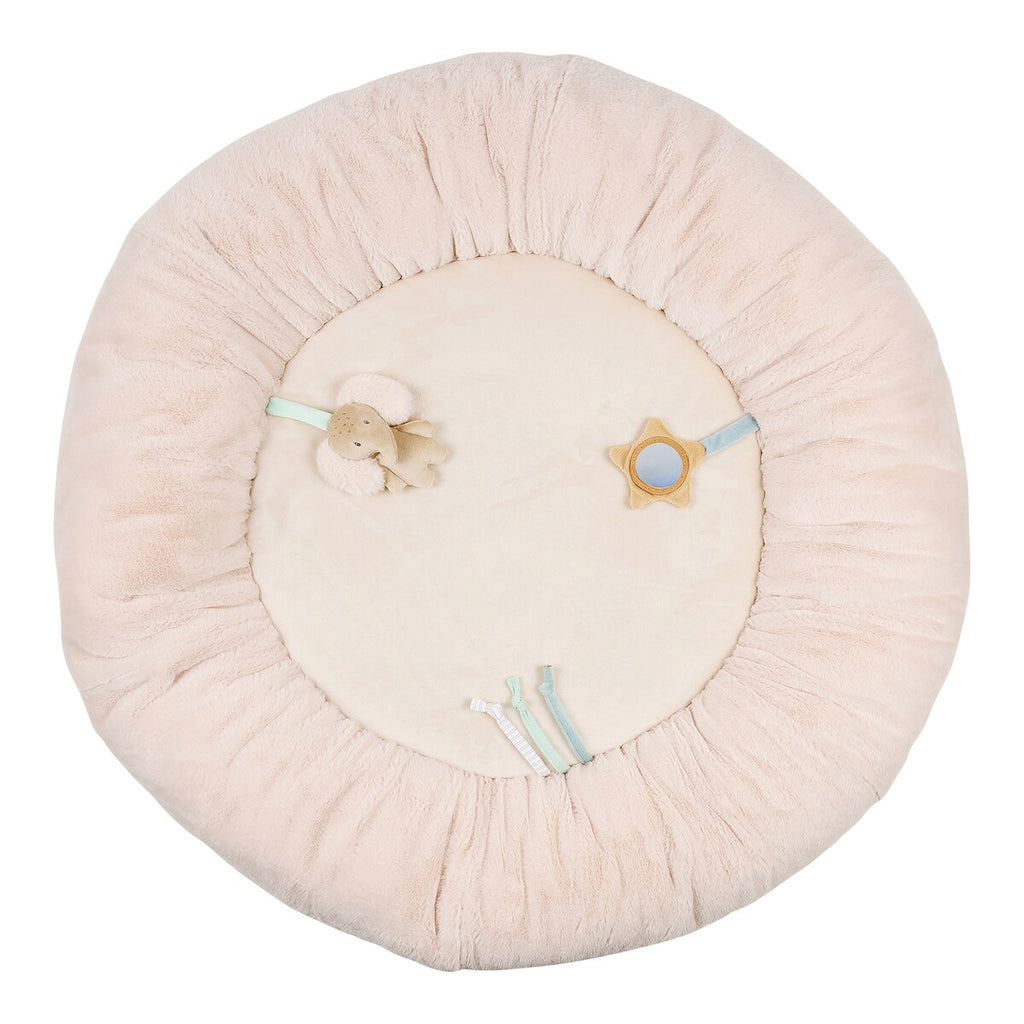 Babygym med krabbelrede Flo, Ernest & Oli bakside