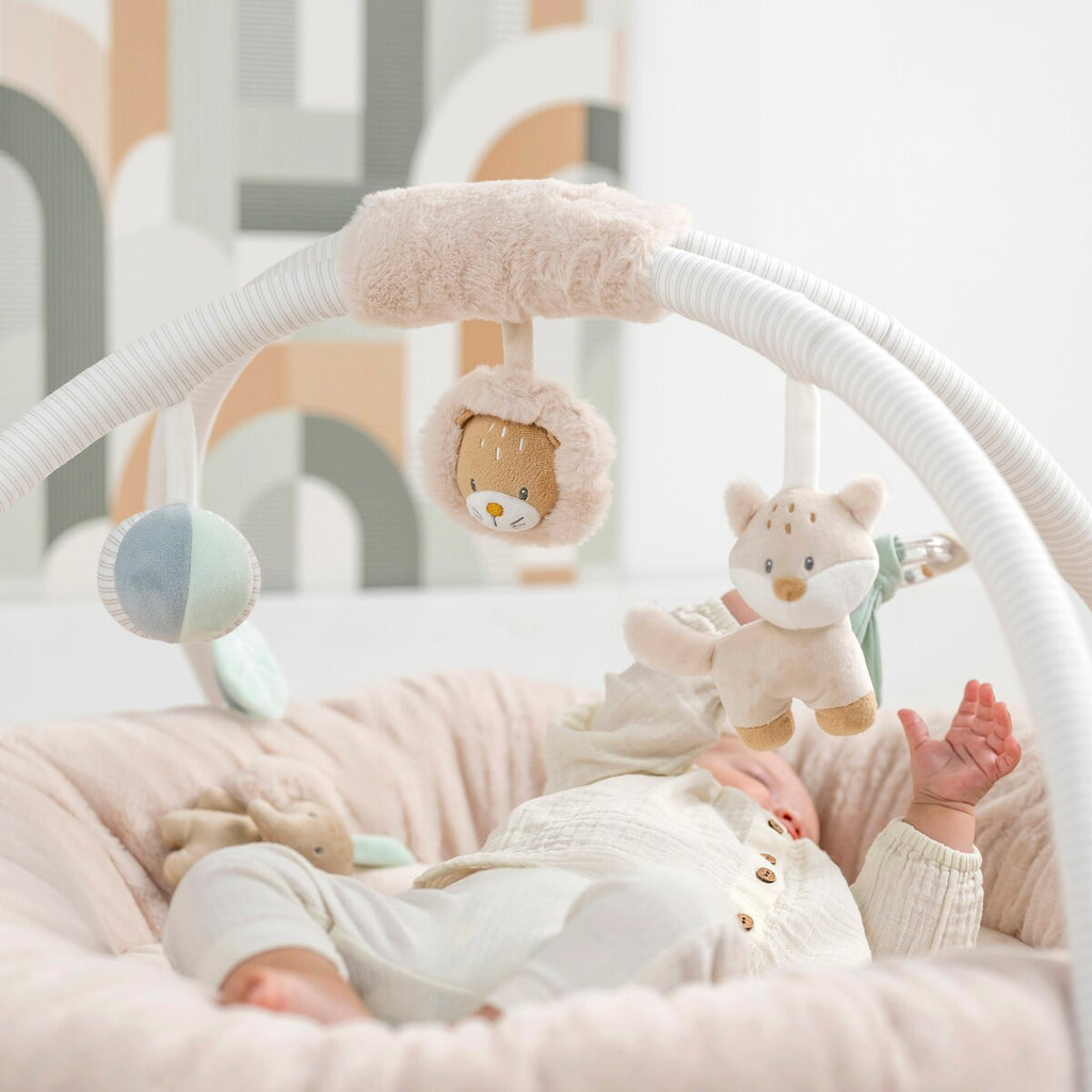 Babygym med krabbelrede Flo, Ernest & Oli med speil