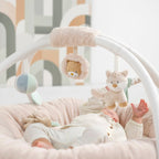 Babygym med krabbelrede Flo, Ernest & Oli med speil
