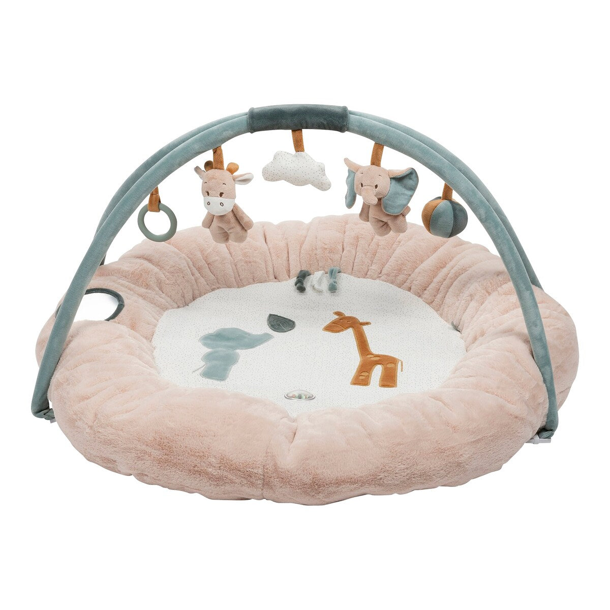 Babygym med krableteppe Luna & Axel med biteleke forfra