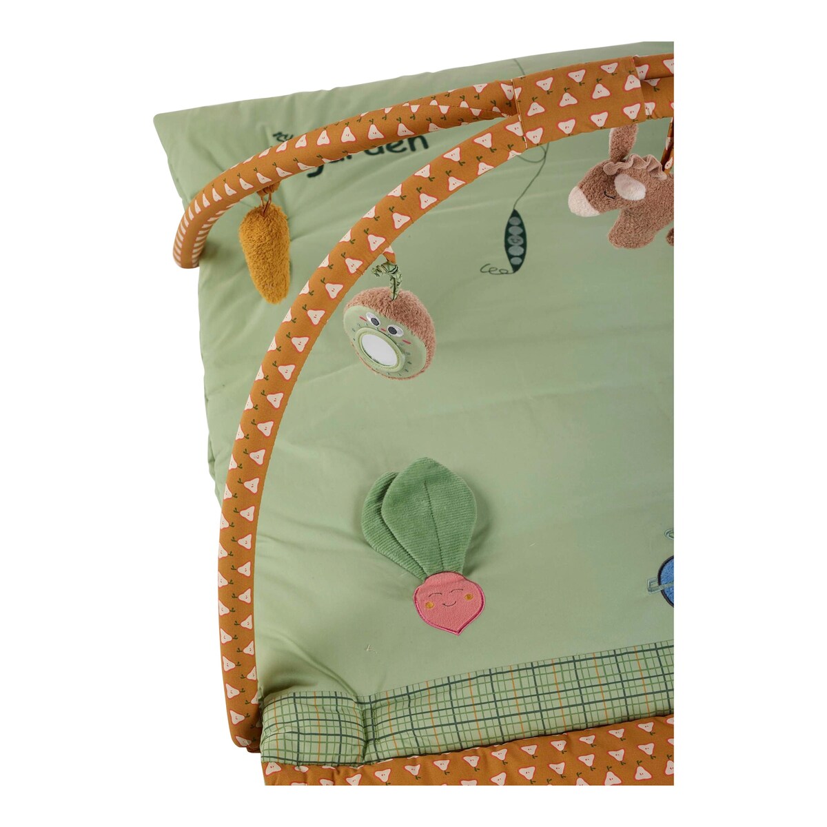Babygym med lekematte Esel Emmilius med rangle med polstret lekematte
