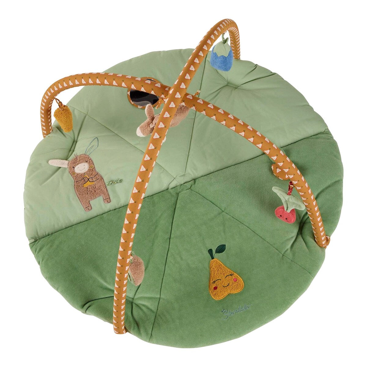 Babygym med rund lekematte Esel Emmilius i bomull bakside