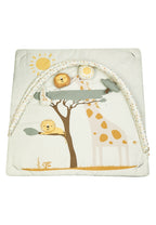 Babygym med lekematte Safari 80x80 cm detalj av knitrepapir