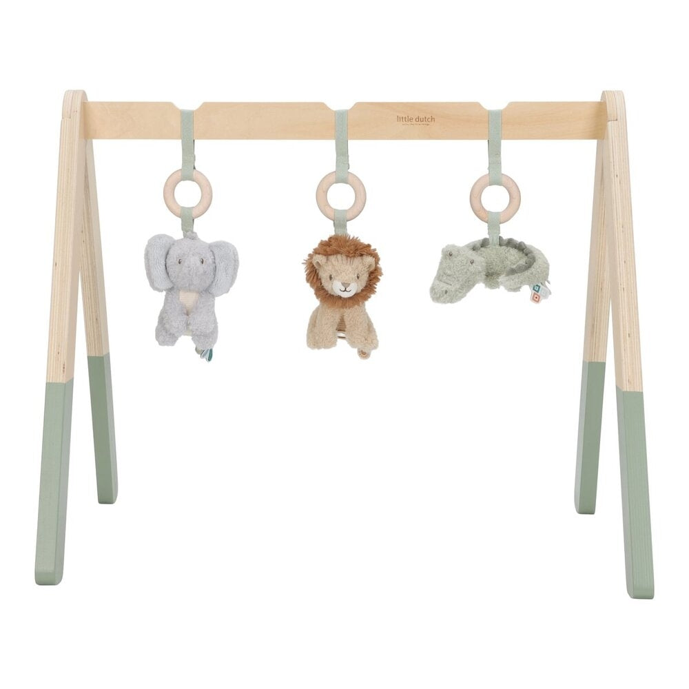 Babygym i tre med Safari Friends figurer forfra