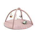 Babygym med lekematte Tiny Farm rosa forfra