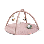Babygym med lekematte Tiny Farm rosa forfra