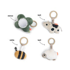 Babygym med lekematte Tiny Farm rosa montert