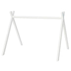 Detalj av hengeleker på Babygym i tre med hengeleker rosa 56x69 cm