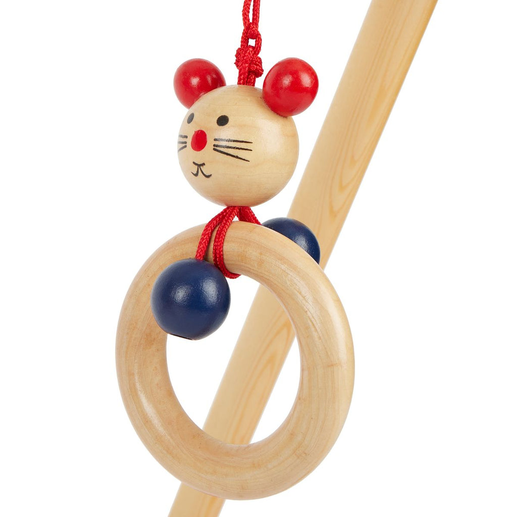 Babygym i tre med hoydejustering fra fodsel - Bieco stabil ramme