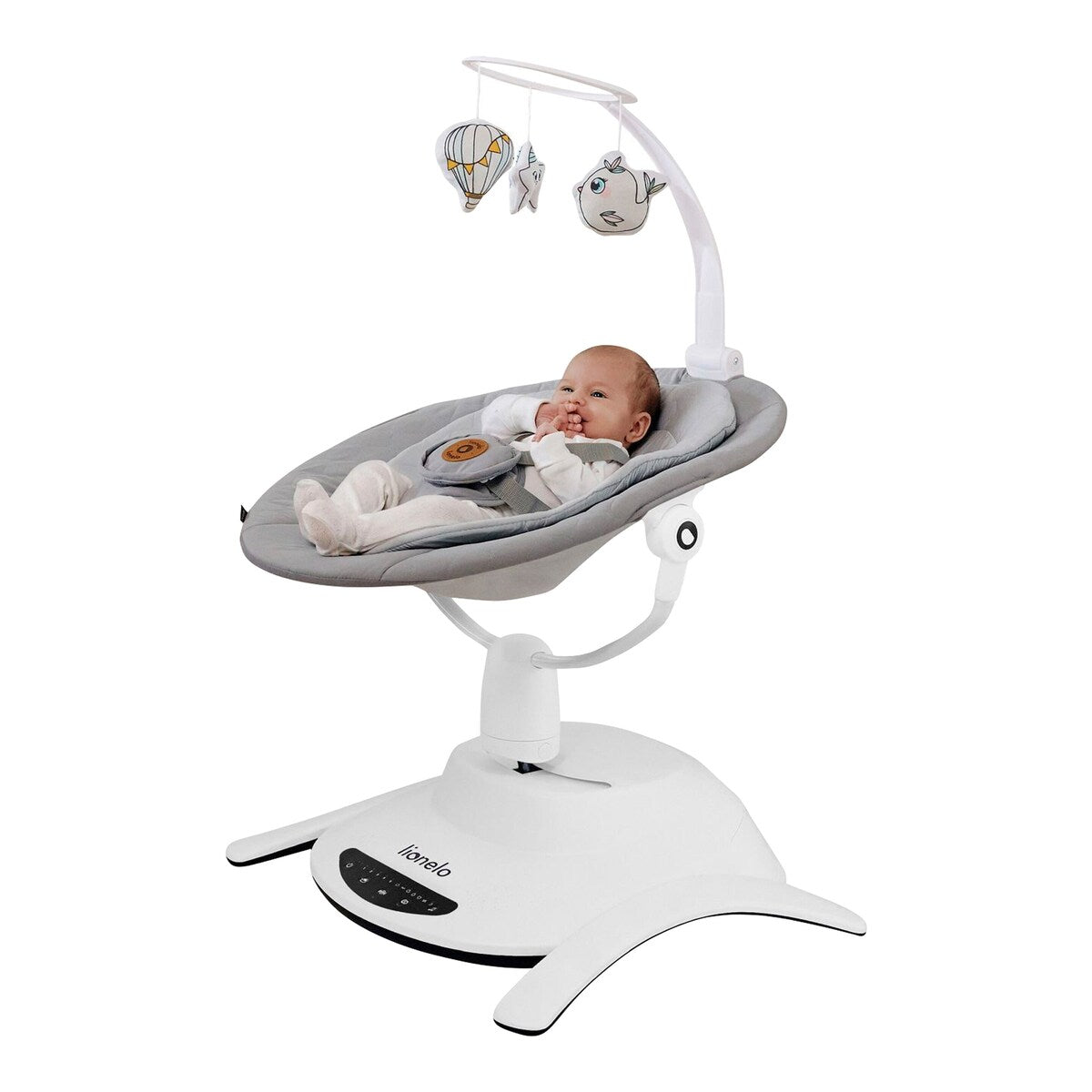Babyhuske Bella med 360° roterbart sete forfra