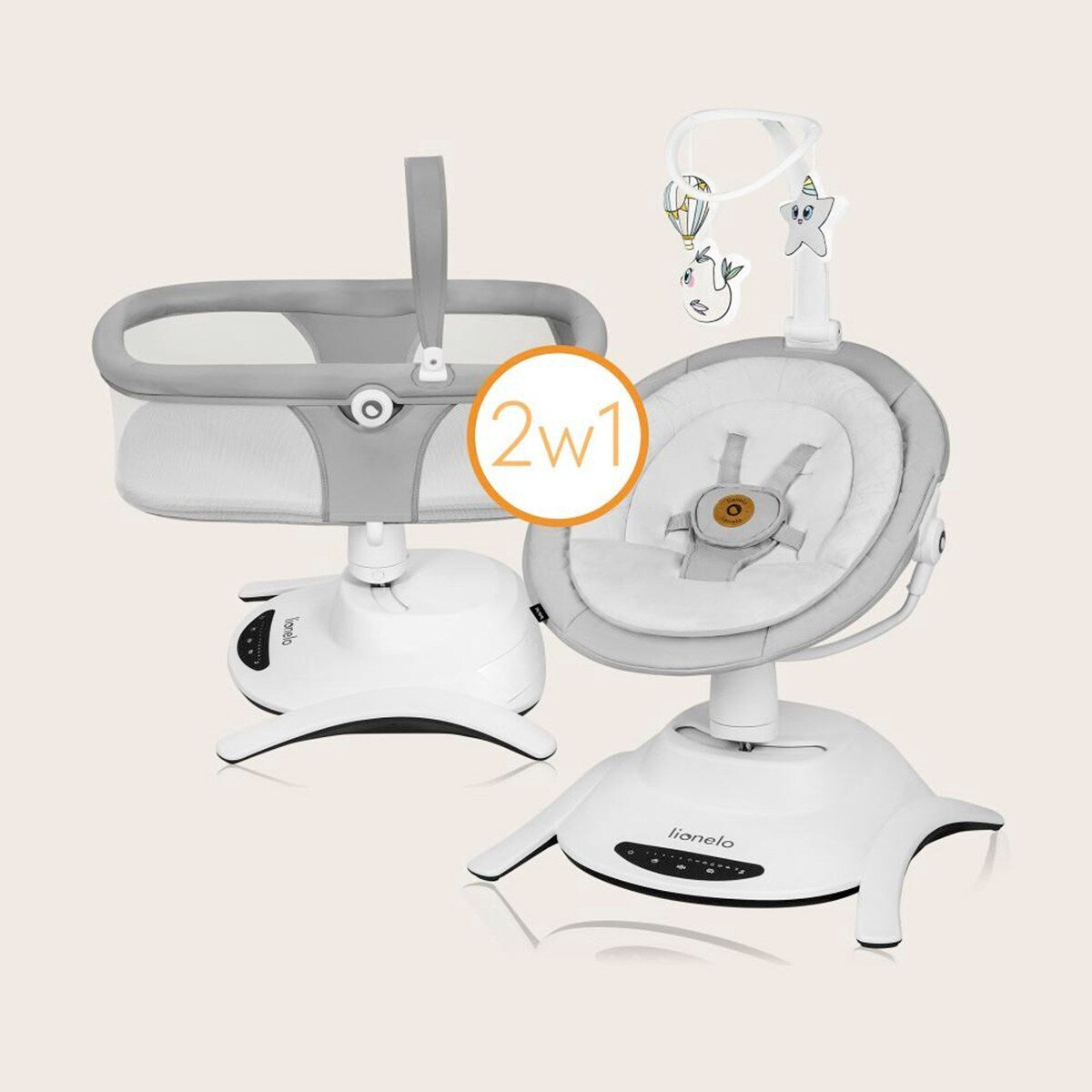 Babyhuske Bella sett 2in1 med liggevanne og sete bakside