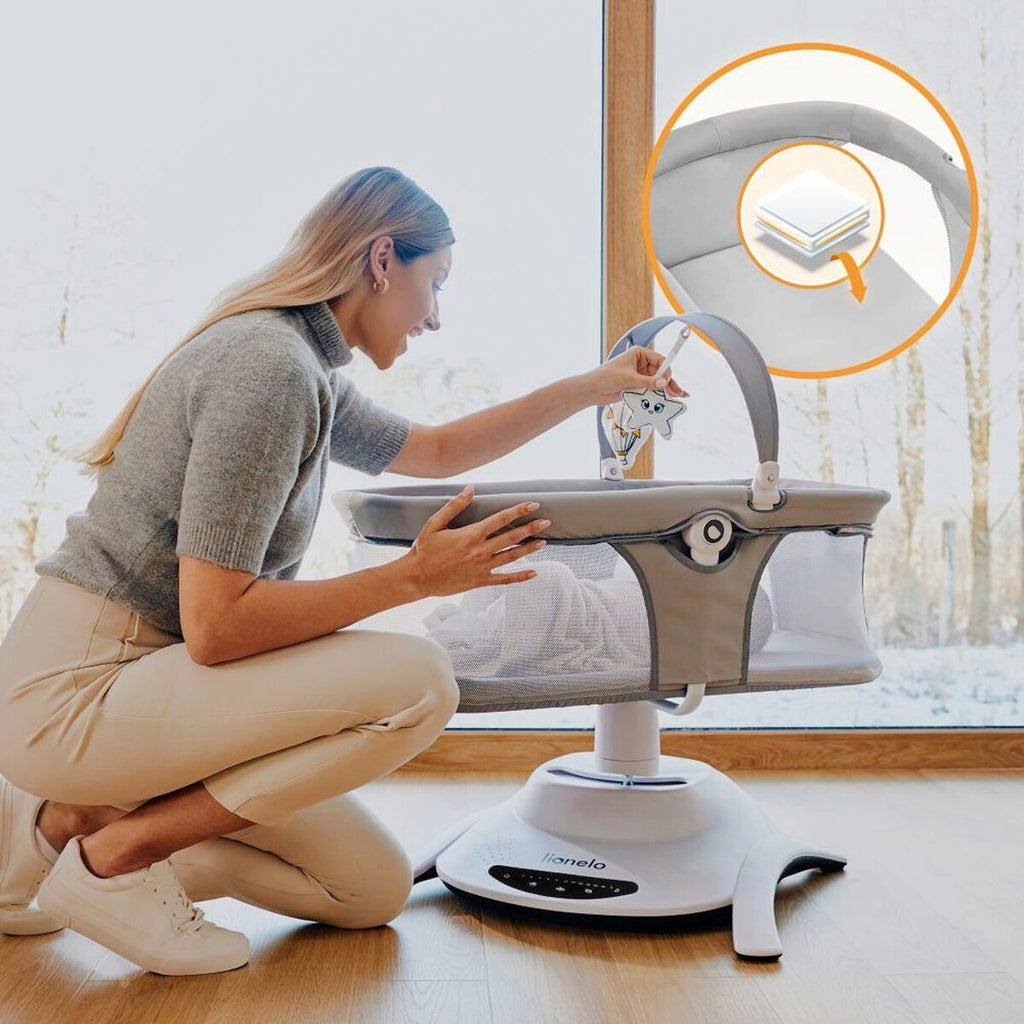 Babyhuske Bella sett 2in1 med liggewanne og skummadrass