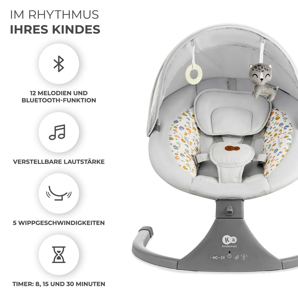 Babyhuske LUMI 2in1 fra fødsel til 9 kg med Bluetooth - Kinderkraft