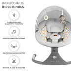 Babyhuske LUMI 2in1 fra fødsel til 9 kg med Bluetooth - Kinderkraft