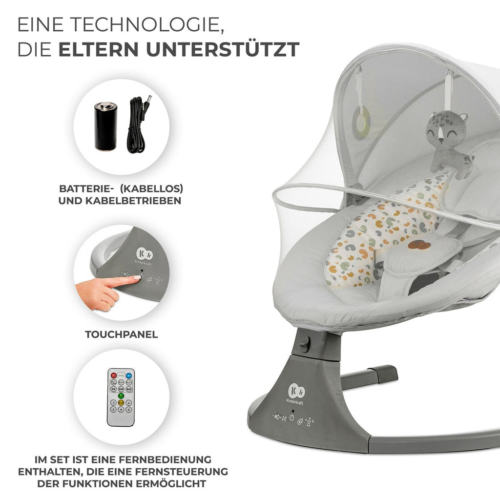 Babyhuske LUMI 2in1 fra fødsel til 9 kg med Bluetooth - Kinderkraft