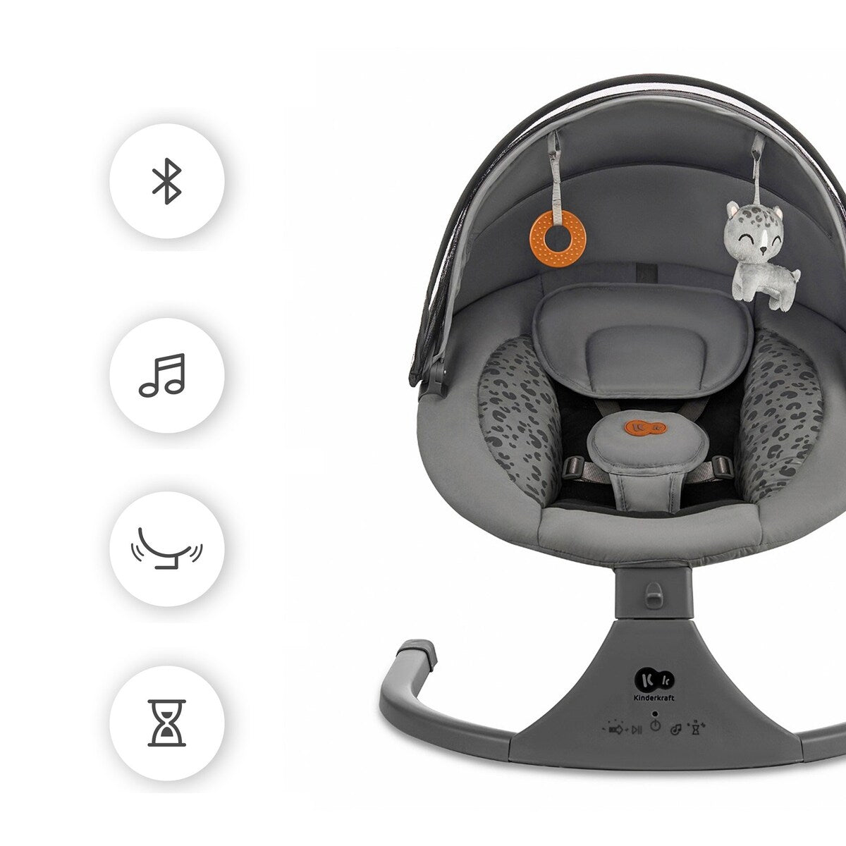 Babyhuske LUMI 2in1 fra fødsel til 9 kg med Bluetooth - Kinderkraft