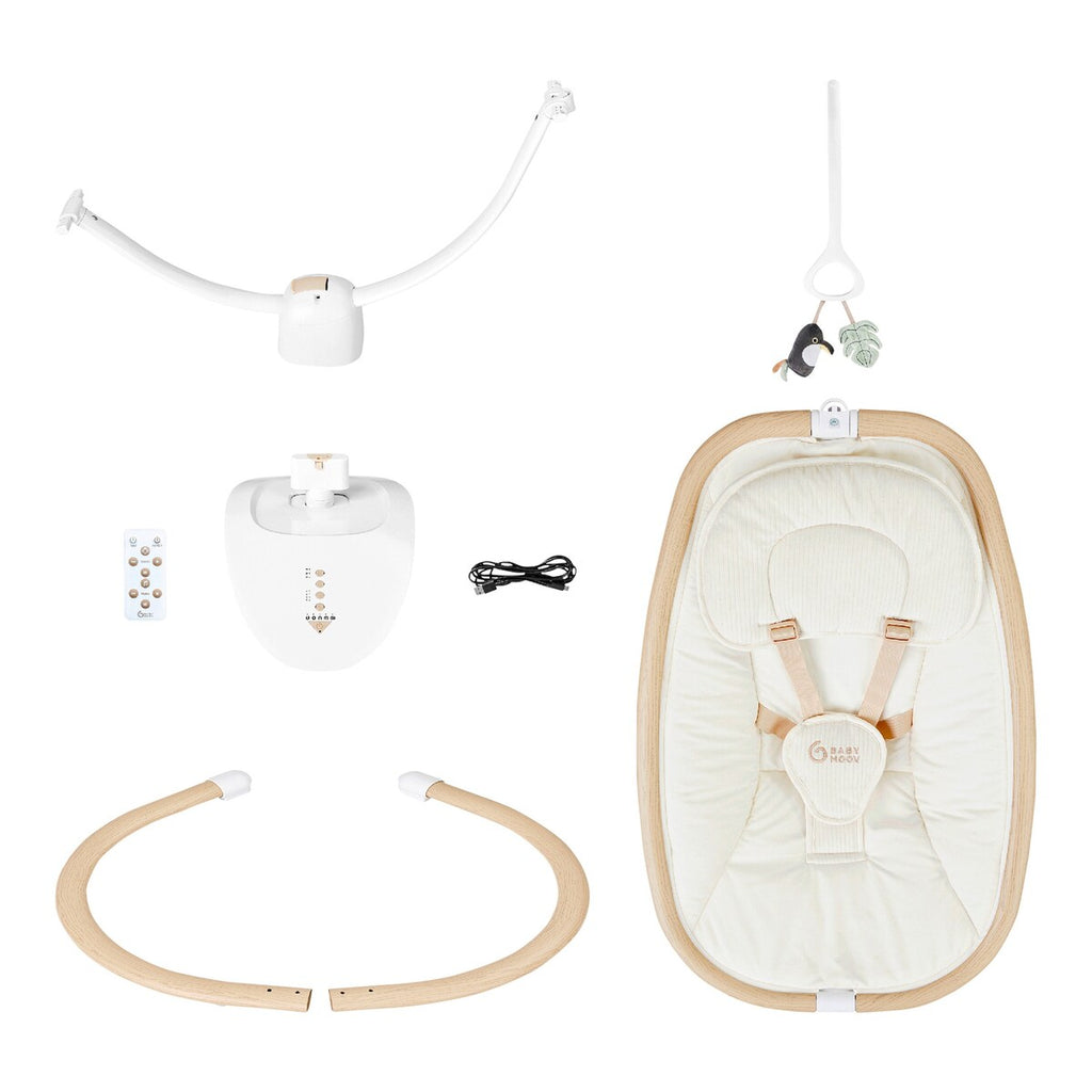 Babyhuske Swoon Hoop med 5 bevegelser og fjernkontroll bakside
