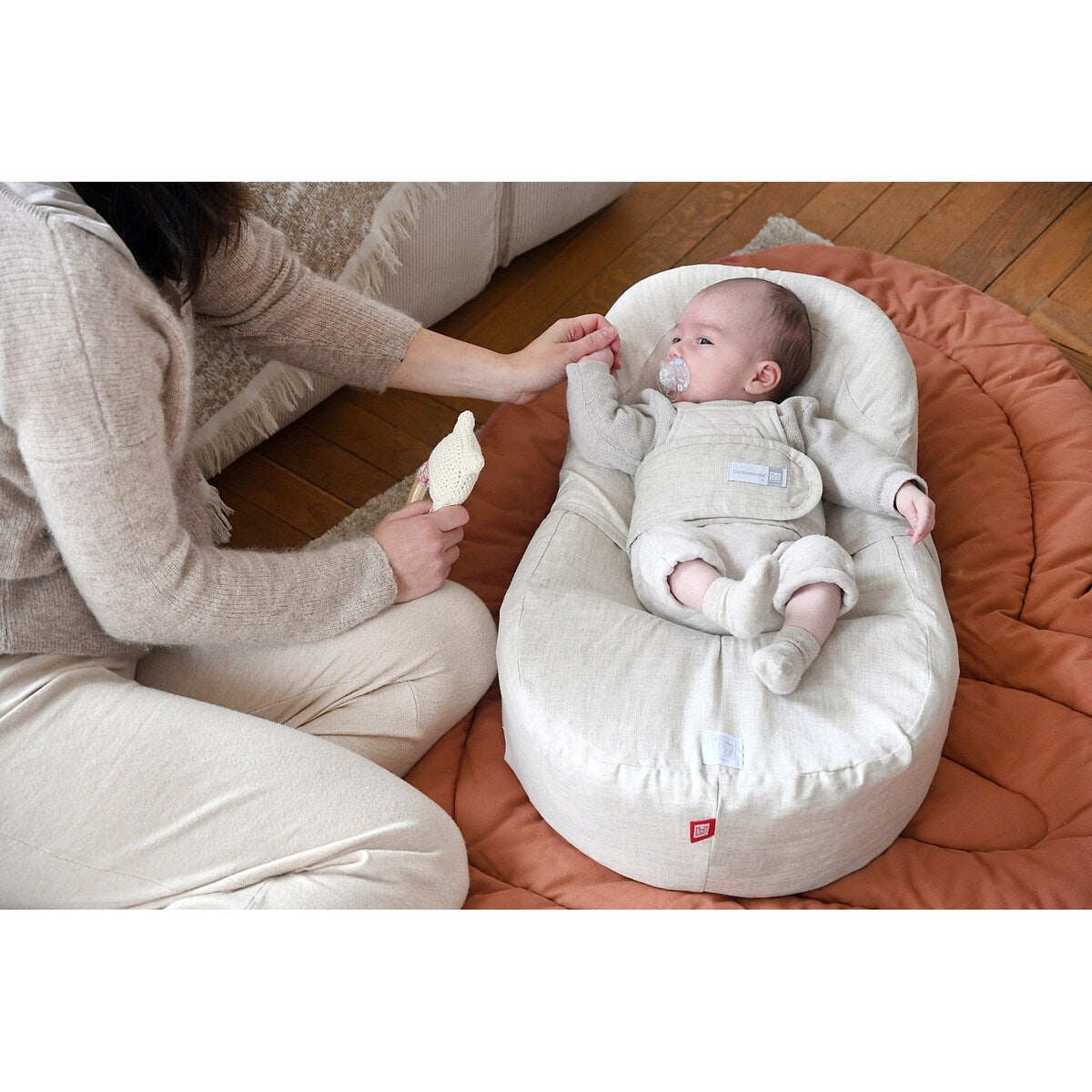 Detalj av Babykokong Cocoonababy med lintrekk 0-3 mnd materiale
