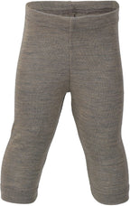 Babyleggings i merinoull/silke GOTS str. 86/92 valnøtt Engel forfra
