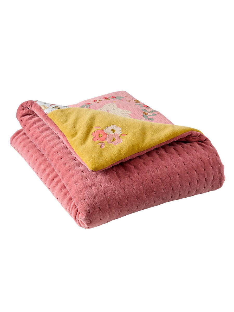 Babyleketeppe patchwork-design bakside i velvet
