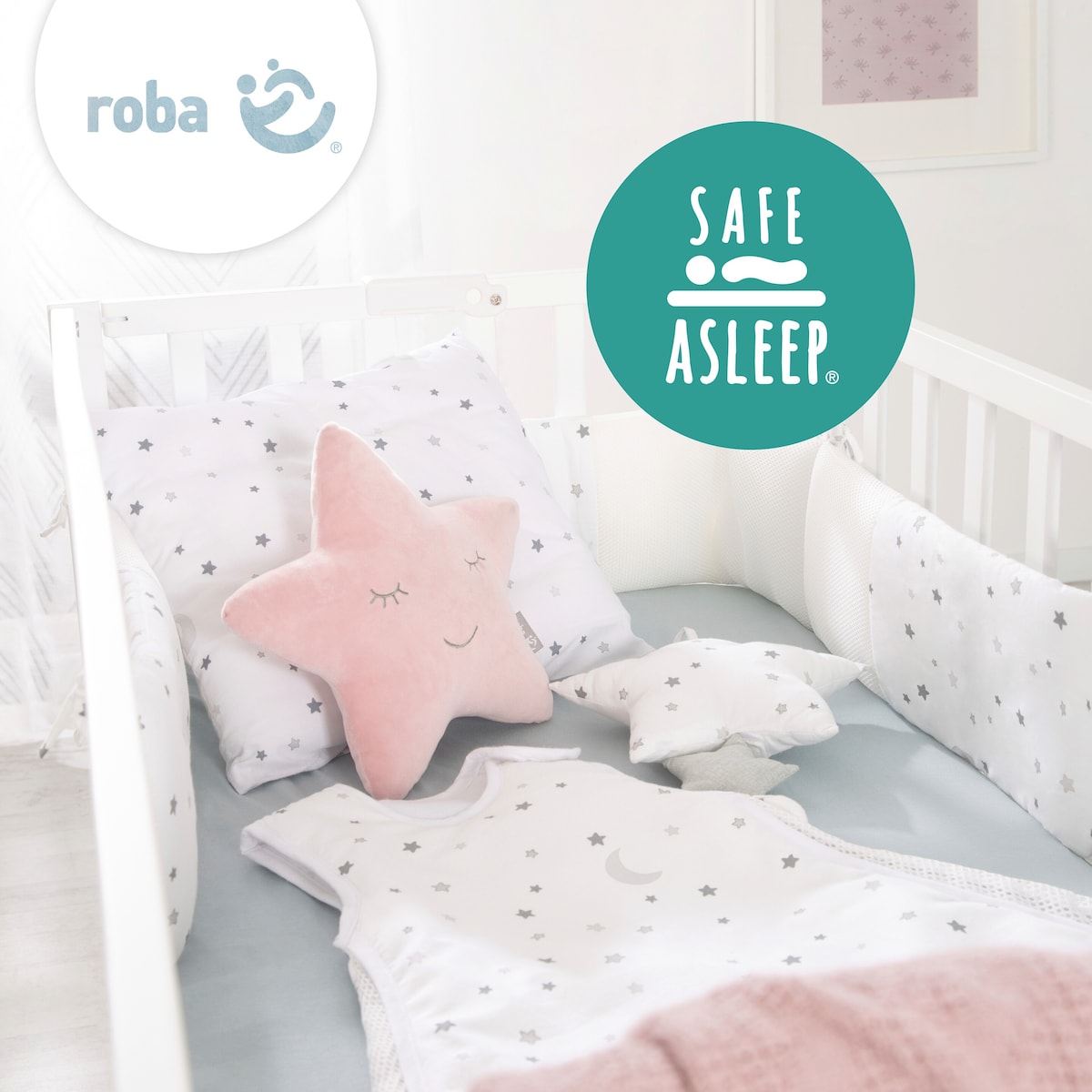 Babymadrass Comfort Air Roll Protect 70x140 cm 9 cm høy - roba
