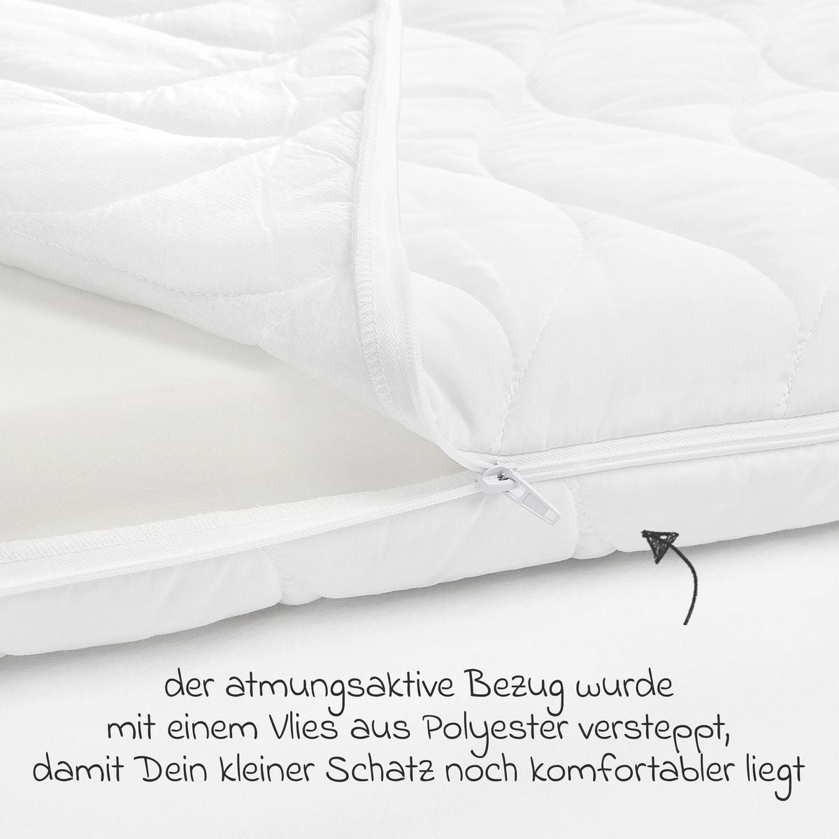 Babymadrass Jan 70 x 140 cm Oeko-Tex detalj av trekk