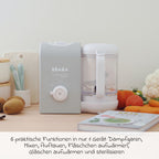 Detalj av kontrollknapp på Babymatkoker Babycook Express 4-i-1 Velvet Grey