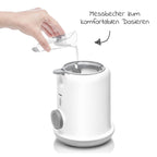 Nærbilde av kontrollpanel på Babymatvarmer TurboFood med dampteknikk