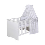 Babymøbelsett Maxx White 2 deler med seng og stellekommode bakside