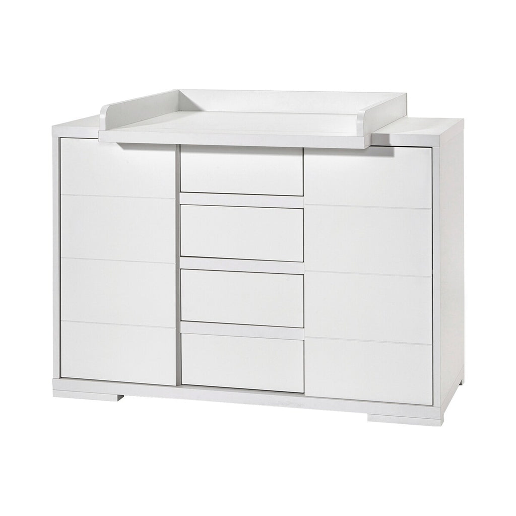 Babymøbelsett Maxx White 2 deler med seng og stellekommode montert
