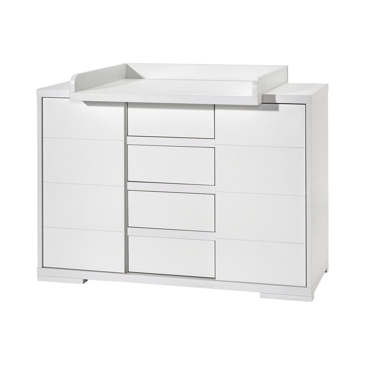 Babymøbelsett Maxx White 2 deler med seng og stellekommode montert