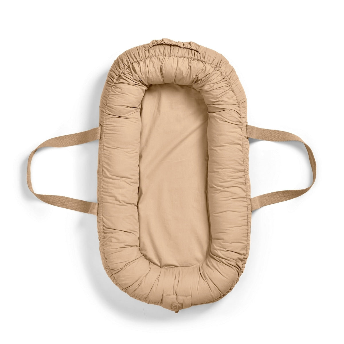Babynest bærbart bomull 78x45 cm Pure Khaki forfra