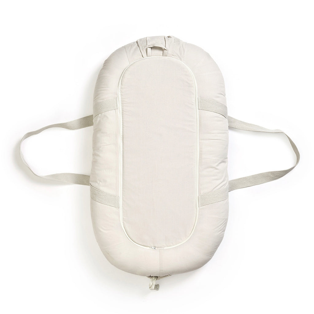 Babynest bærbart bomull 78x45 cm Vanilla White bakside
