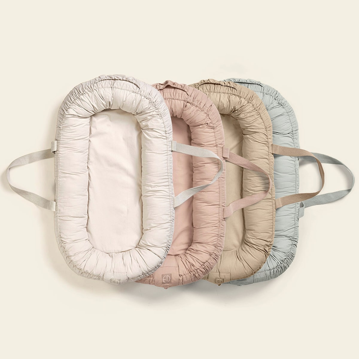 Montert Babynest bærbart bomull 78x45 cm Vanilla White nærbilde