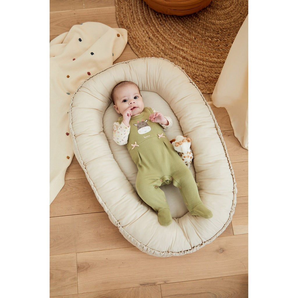 Babynest ensfarget bomull 80x55 cm fra fødsel montert