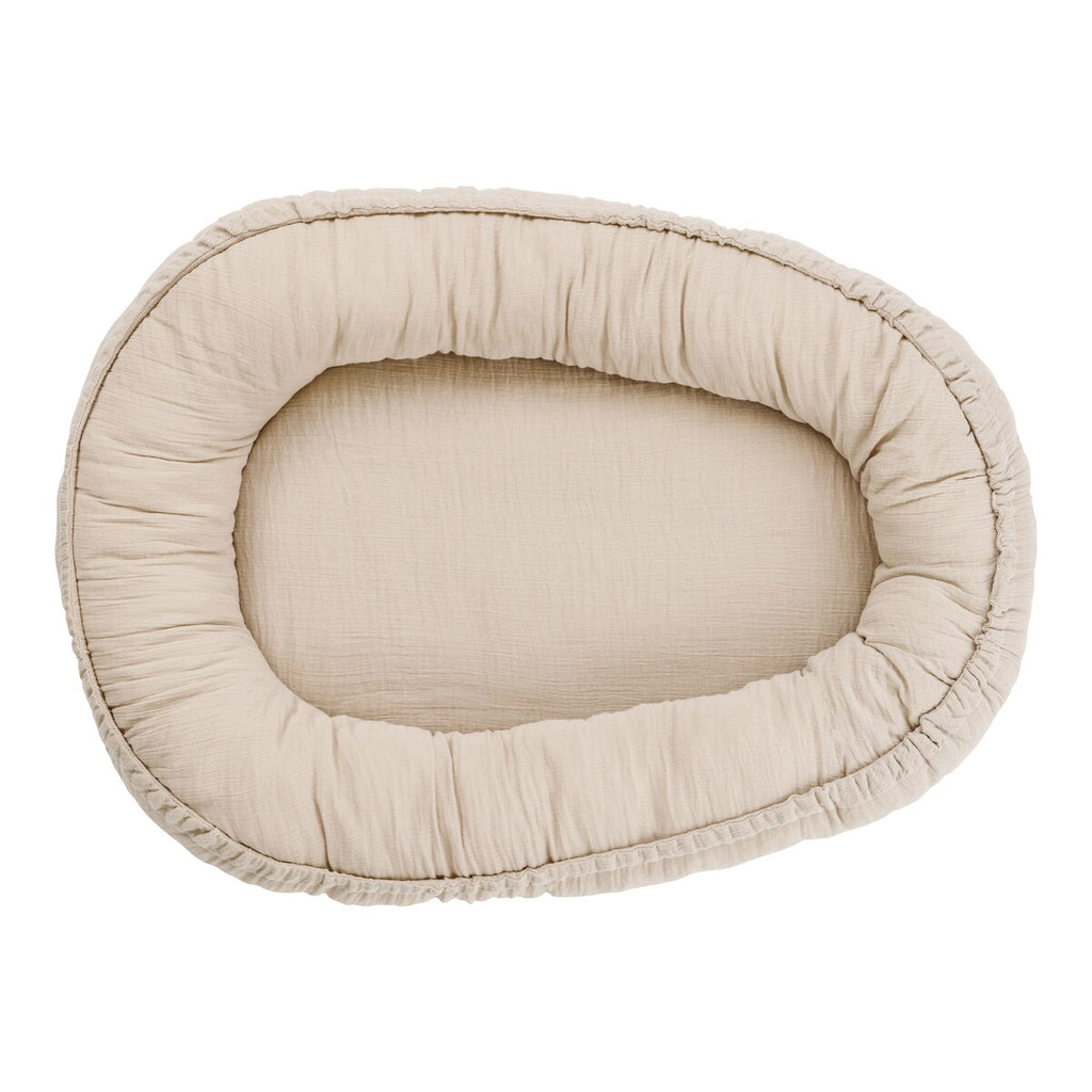 Babynest i musselin 82x55 cm fra fødsel til 5 mnd detalj av stoff
