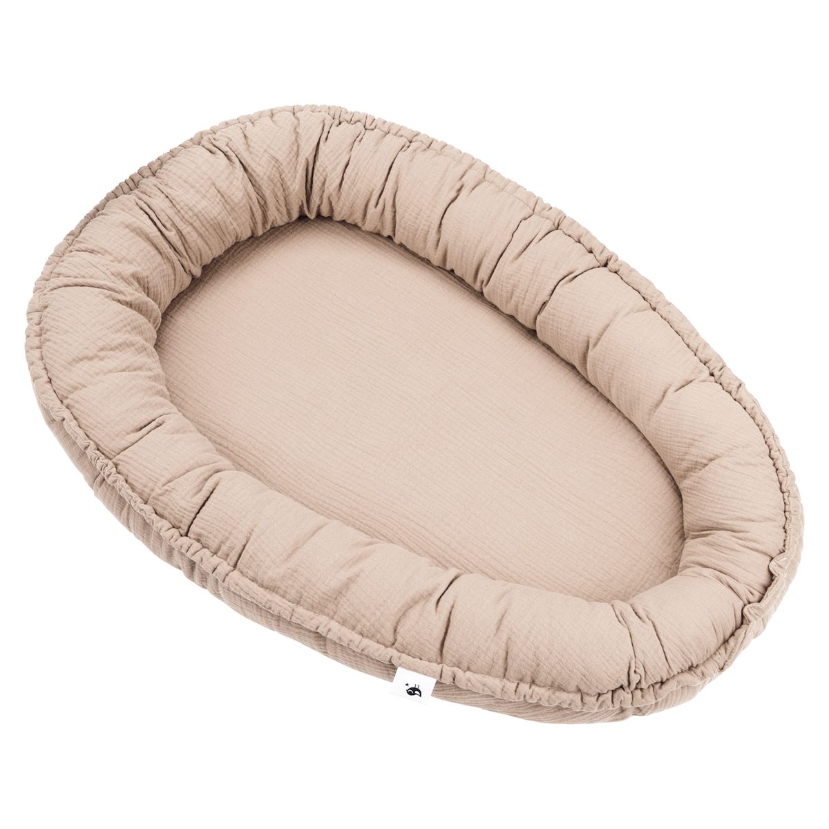 Babynest NIDO i bomullsmusselin, sand forfra