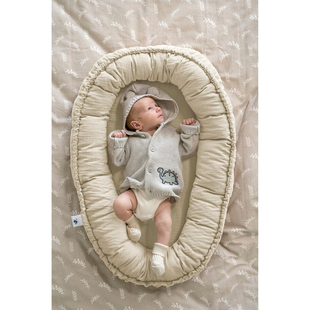 Babynest NIDO musselin 80x55 cm detalj av stoff